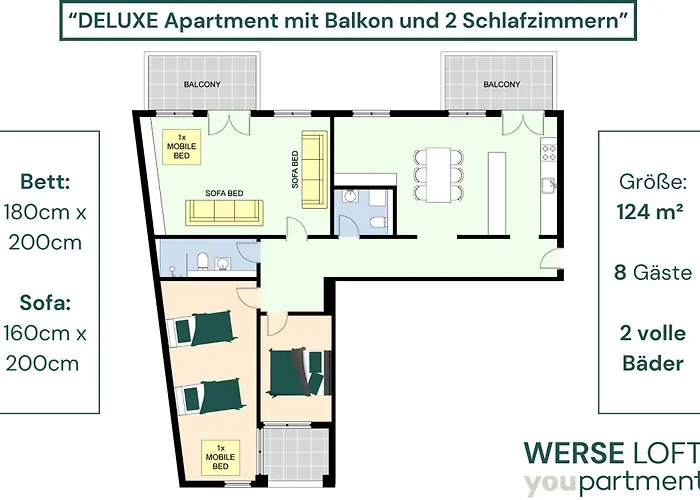 124 Qm - Exklusiv&top Angebunden - Werse Loft By Youpartments * Munster (North Rhine-Westphalia)